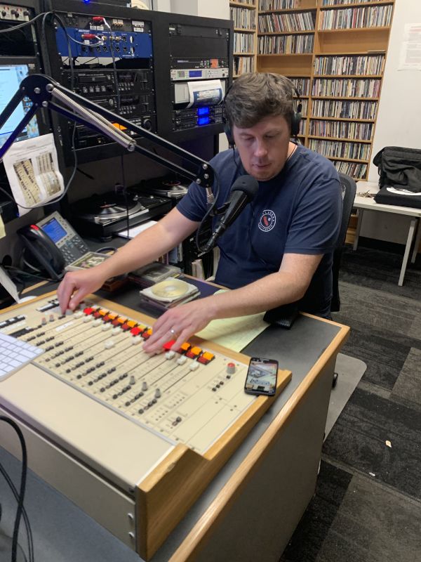 Nick Hosting a Live Radio Show