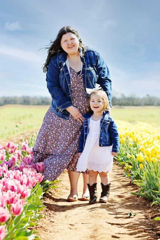 Katey & Karalie in a Tulip Field