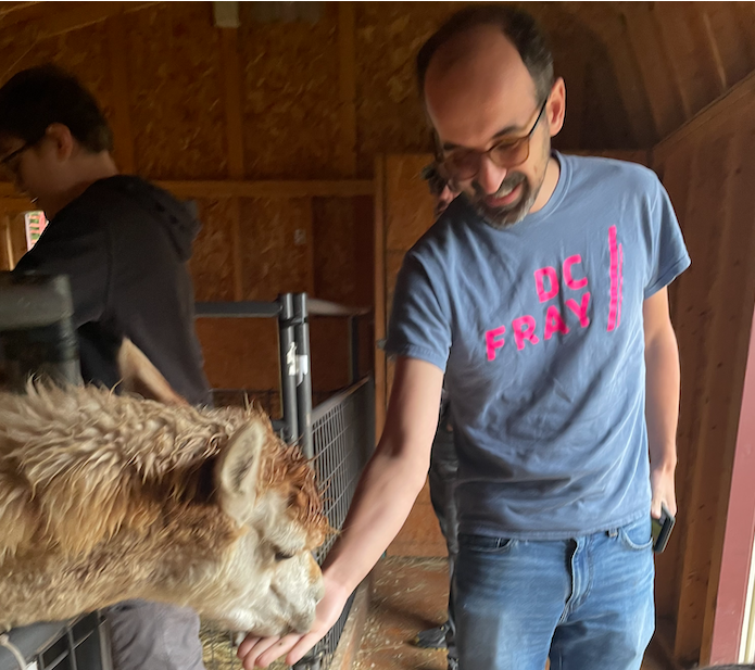Feeding a Llama at a Pennsylvania Farm