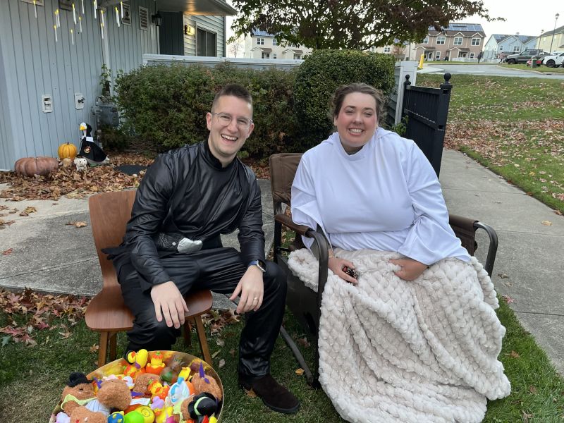 Waiting for Trick-or-Treaters on Halloween
