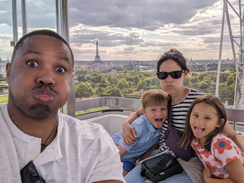 Us with Our Niece and Nephew in Paris