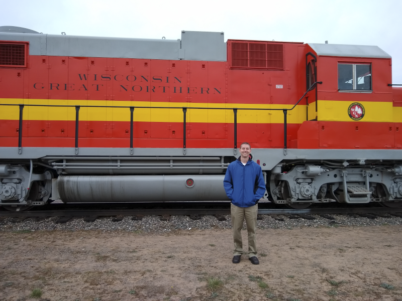 Deron Visiting the Great Northern Railroad in Trego, Wisconsin