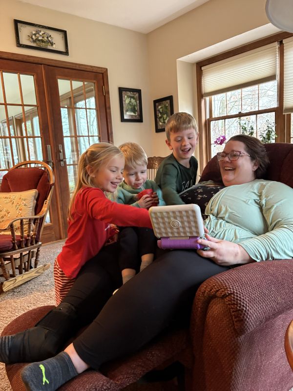 Kate Playing with Nieces and Nephews