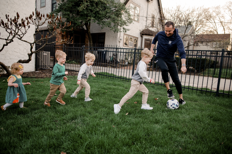 Playing Soccer with Family