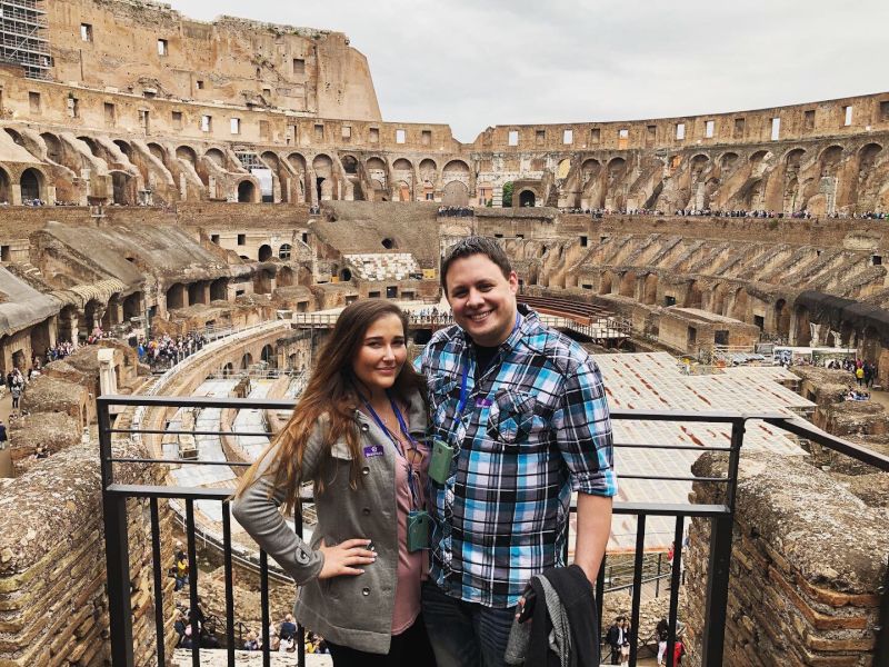 At the Colosseum in Rome